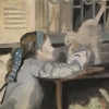 Frau mit Katze,  17x19cm, 2018