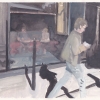 Boy looking for Pokemon, 2018, 17x19cm