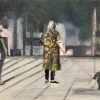 Ladies with dog, 19x23cm, 2019